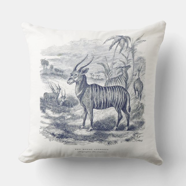 Bongo Antelope Throw Pillow Kissen (Vorderseite)