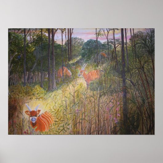 Bongo Antelopes Malerei Poster (Vorne)