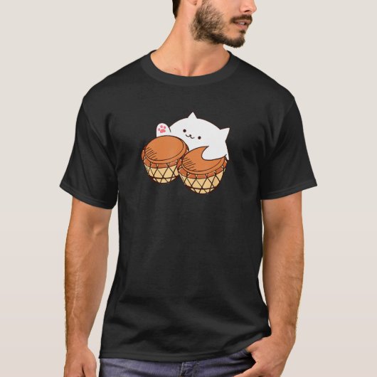 Bongo Cat merch Niedlich Cat meme T-Shirt (Vorderseite)