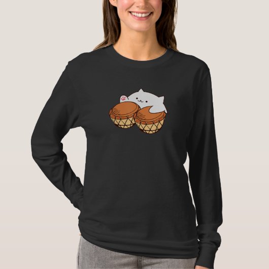 Bongo Cat merch Niedlich Cat meme T-Shirt (Vorderseite)