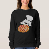 Bongo Cat Pizza Koch dank Memes Sweatshirt (Vorderseite)