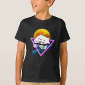 Bongo Cat Retro 80er Vaporwave Outrun Style T-Shirt (Vorderseite)