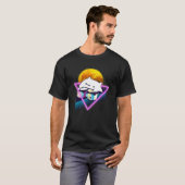 Bongo Cat Retro 80er Vaporwave Outrun Style T-Shirt (Vorne ganz)