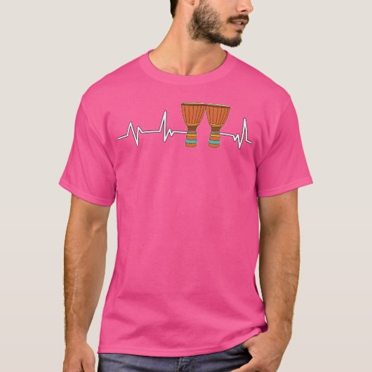 Bongo Drum Heartbeat Ekg Drummer Geschenk Bongo Dr T-Shirt (Vorderseite)