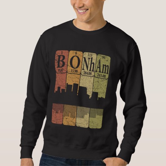 Bonham Periodensystem Elemente Bonham Texas Retro Sweatshirt (Vorderseite)