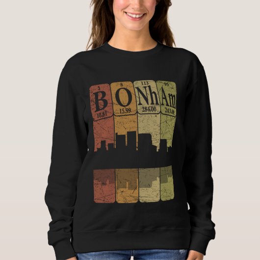 Bonham Periodensystem Elemente Bonham Texas Retro Sweatshirt (Vorderseite)