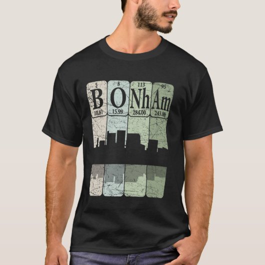 Bonham Periodensystem Elemente Bonham Texas Retro T-Shirt (Vorderseite)