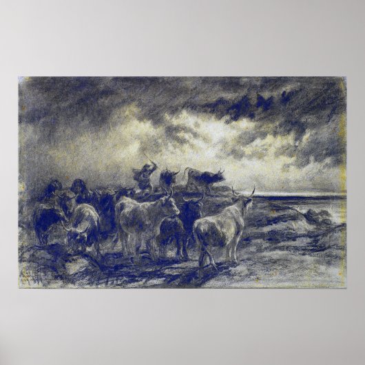 Bonheur - Eine Kühe, die Rinder fährt Poster (Vorne)