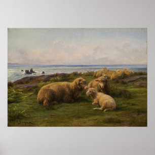 Bonheur - Sheep By The Sea 1865 Poster