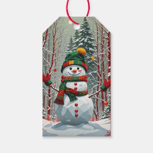 Bonhomme de neige geschenkanhänger (Vorderseite)