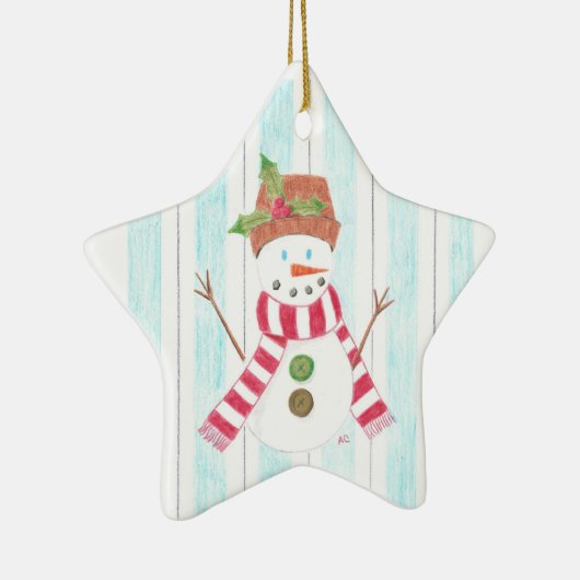 Bonhomme de neige keramikornament (Rechts)