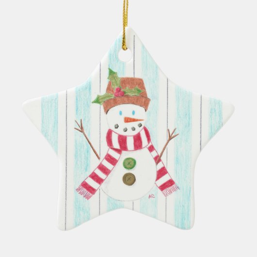 Bonhomme de neige keramikornament (Vorne)