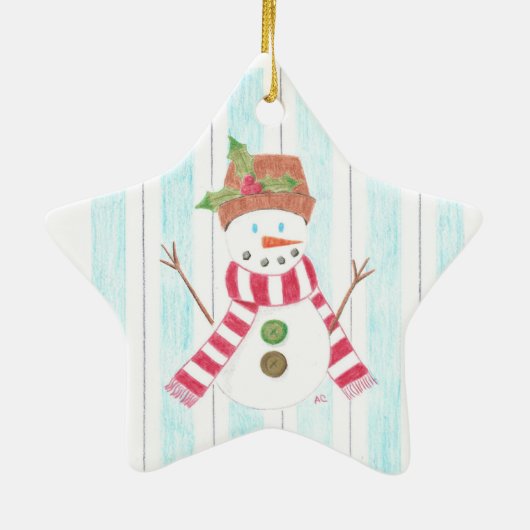 Bonhomme de neige keramikornament (Hinten)