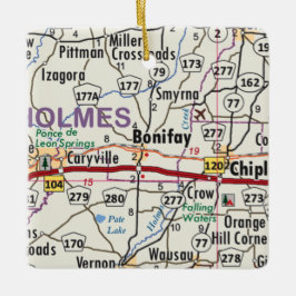 Bonifay Florida Karte Keramikornament