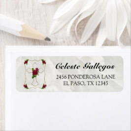 Bonita Bautisma de Niñas Con Cruz de Oro Rosa Roja