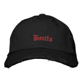 Bonita Black Old English Womens Bestickte Baseballkappe