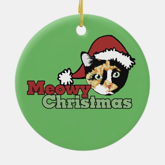 Bonita Merry Christmas Meow Cat Keramik Ornament (Hinten)