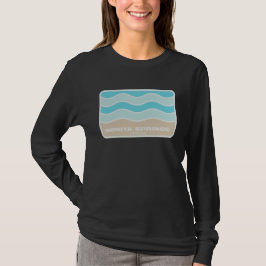 Bonita Springs Florida Retro FL Waves Beach Souven T-Shirt (Vorderseite)
