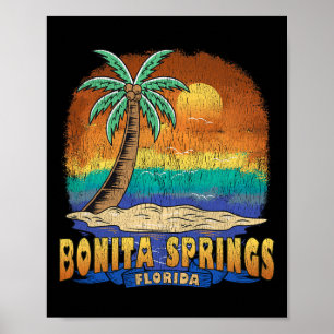 Bonita Springs Florida Vintag Distressed Souvenir Poster