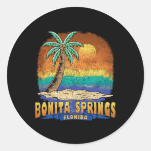 Bonita Springs Florida Vintag Distressed Souvenir Runder Aufkleber