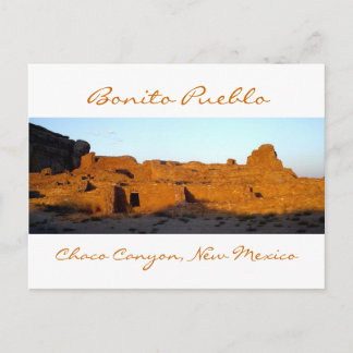 Bonito Pueblo Chaco Canyon bei Sunset Postkarte