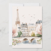 Bonjour Baby! Parisian Watercolor Baby Shower Einladung (Rückseite)
