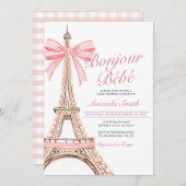 Bonjour Baby Shower French Baby Shower Einladung (Vorne/Hinten)