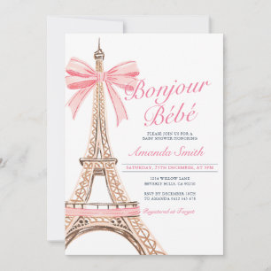 Bonjour Baby Shower French Baby Shower Einladung