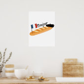 Bonjour Baguette - Funny French Food Poster (Küche)