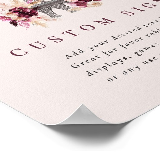 Bonjour Bébé Baby Dusche Maßgeschneiderte Schilder (Ecke)