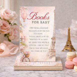 Bonjour Bébé Baby Shower Bücher für Baby-Einlage Begleitkarte