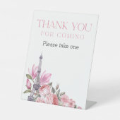 Bonjour Bebe | Baby Shower Danke für Ihre Ankunft Sockelschild (Vorderseite)