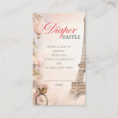 Bonjour Bébé Baby Shower Diaper Raffle Insert (Vorderseite)