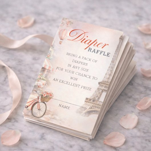 Bonjour Bébé Baby Shower Diaper Raffle Insert