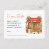 Bonjour Bebe Baby Shower Diaper Raffles Begleitkarte (Vorderseite)
