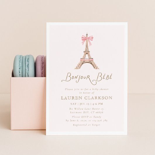 Bonjour Bebe Baby Shower Invitation Einladung
