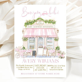 Bonjour Bebe Baby Shower Invitation, French Baby Einladung