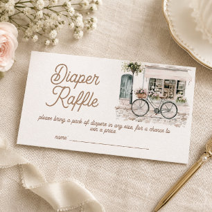 Bonjour Bebe Baby Shower Windel-Raffle Begleitkarte