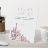 Bonjour Bebe | Babydusche Windeln Raffle-Zeichen Sockelschild (In SItu)