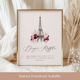 Bonjour Bébé Babydusche Windelwindeln Poster