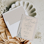 Bonjour Bebe Blue Baby Dusche Einladung