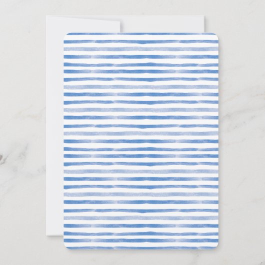 Bonjour Bebe, Blue Floral Eiffel Paris Baby Dusche Einladung (Rückseite)