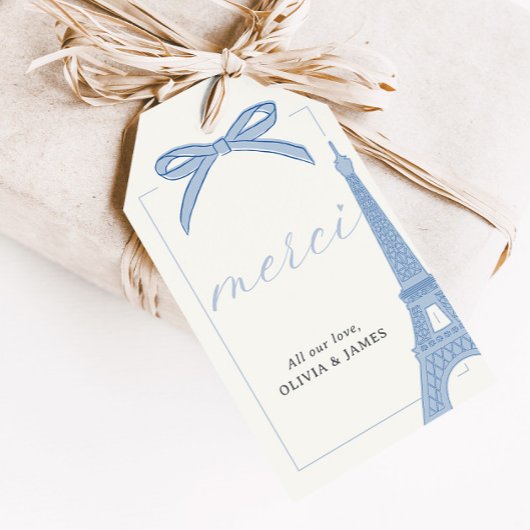 Bonjour Bébé Blue Paris Eiffel Baby Dusche Gefalle Geschenkanhänger
