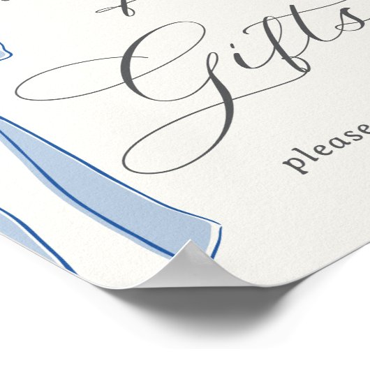 Bonjour Bébé Blue Paris Eiffel Tower Cards & Gesch Poster (Ecke)