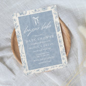 Bonjour Bebe Blue Toile French Boy Baby Dusche Einladung
