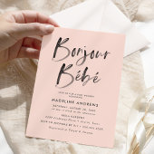 Bonjour Bebe Blush French Baby Dusche Einladung