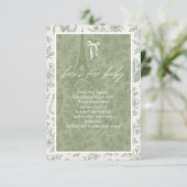 Bonjour Bebe Books for Baby Sage Green French Jouy Begleitkarte (Stehend Vorderseite)