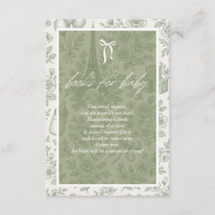 Bonjour Bebe Books for Baby Sage Green French Jouy Begleitkarte