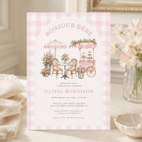 Bonjour Bebe Café Rosa Gingham Mädchen Baby-Party 