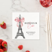 Bonjour Bébé Coquette Bow Paris Babydusche Serviette (Beispiel)